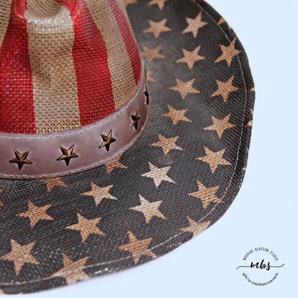 Cody James American Flag Straw‎ Cowboy Drifter Hat